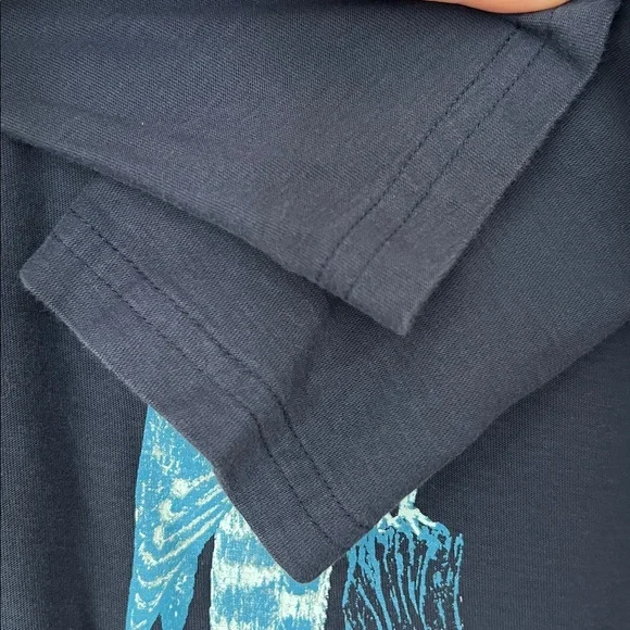 Navy Long Sleeve Shirt with Hawk Design - Picture 4 of 5